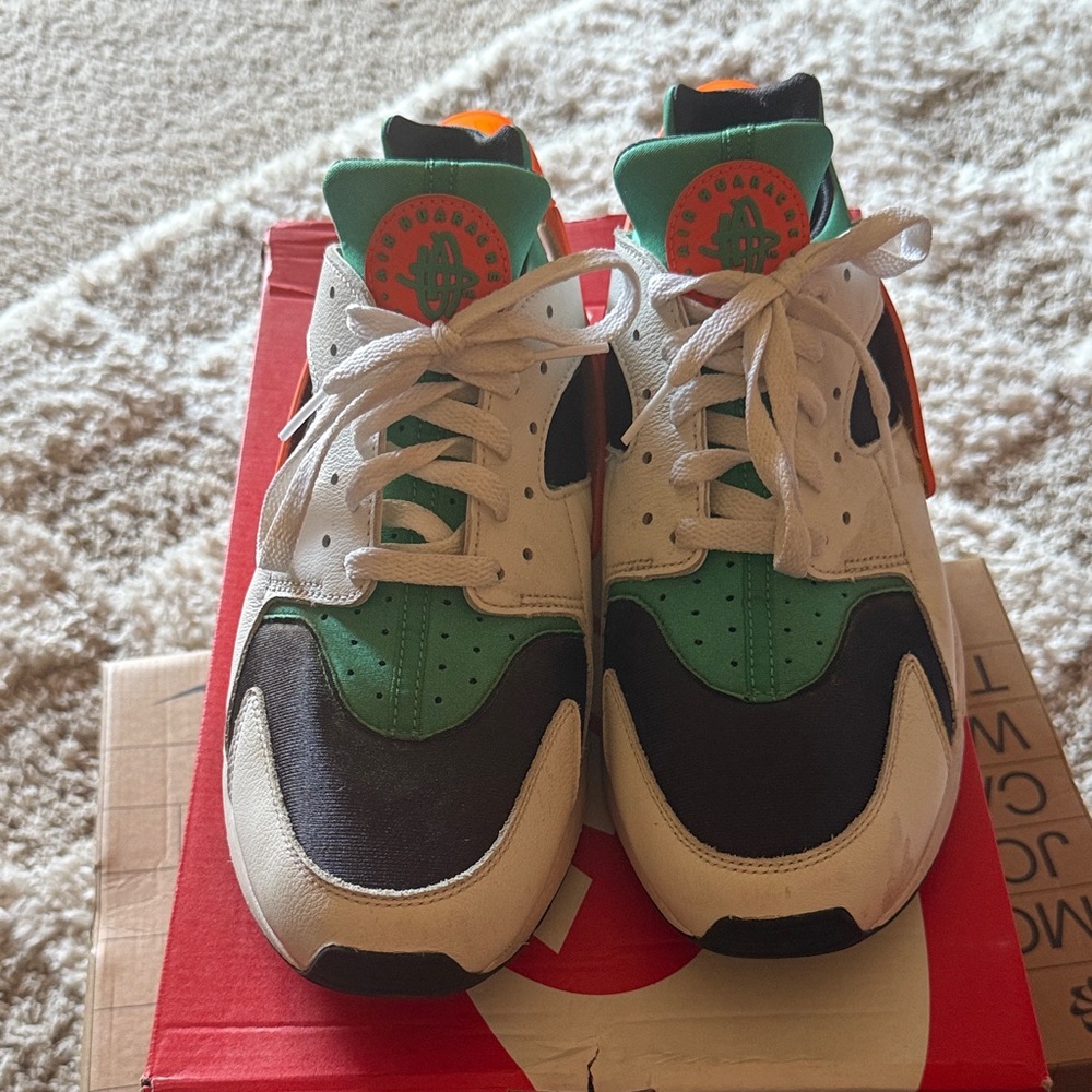 Nike Mens Sneakers - White, Orange, Green